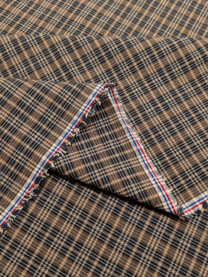 Textile Pantry - Check Plaid Yarn Dyed Cotton Fabric - Brown