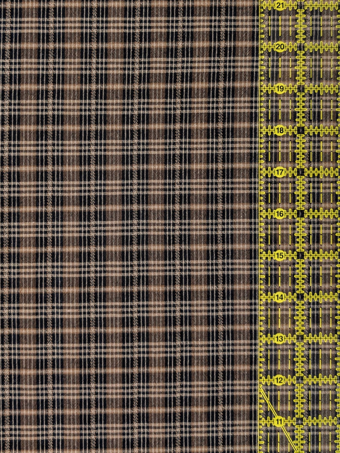 Textile Pantry - Check Plaid Yarn Dyed Cotton Fabric - Brown