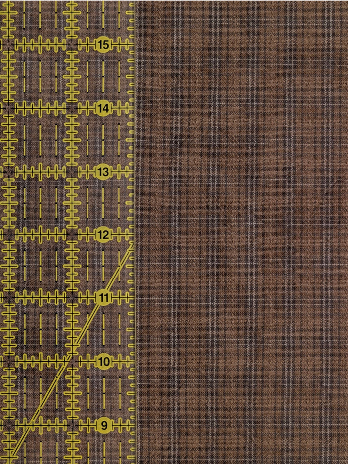 Textile Pantry - Check Plaid Yarn Dyed Cotton Fabric - Brown