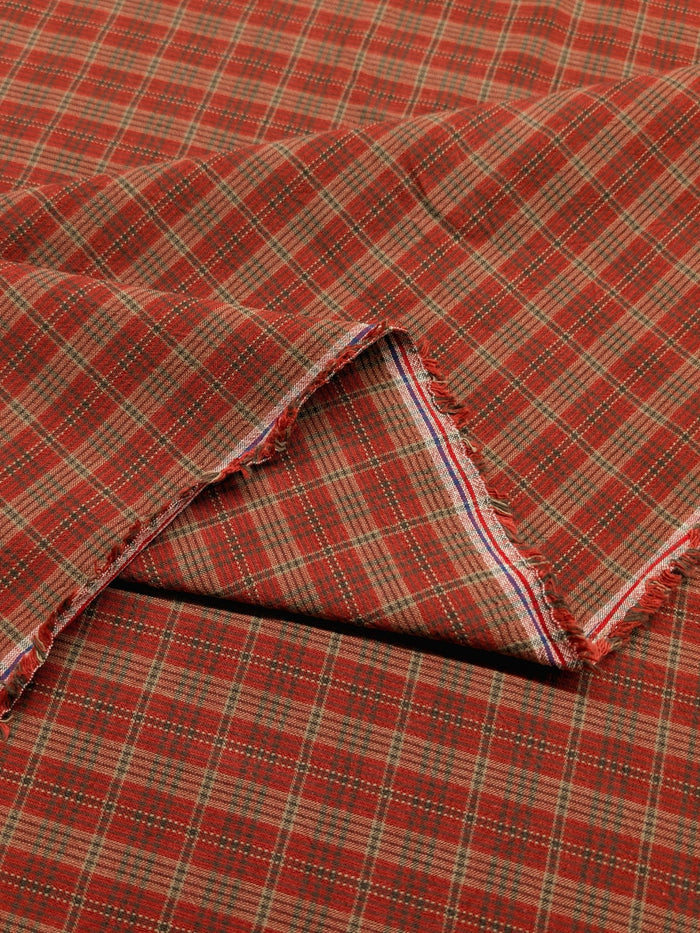Textile Pantry - Check Plaid Yarn Dyed Cotton Fabric - Red