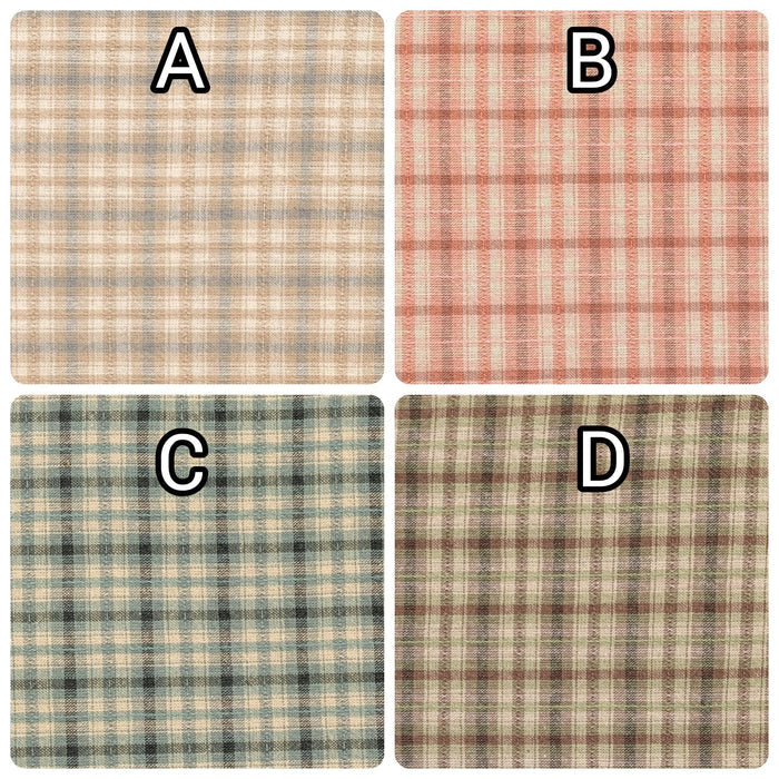 Junko Matsuda yarn dyed plaid Japanese cotton fabric Y25-0208 A beige and blue