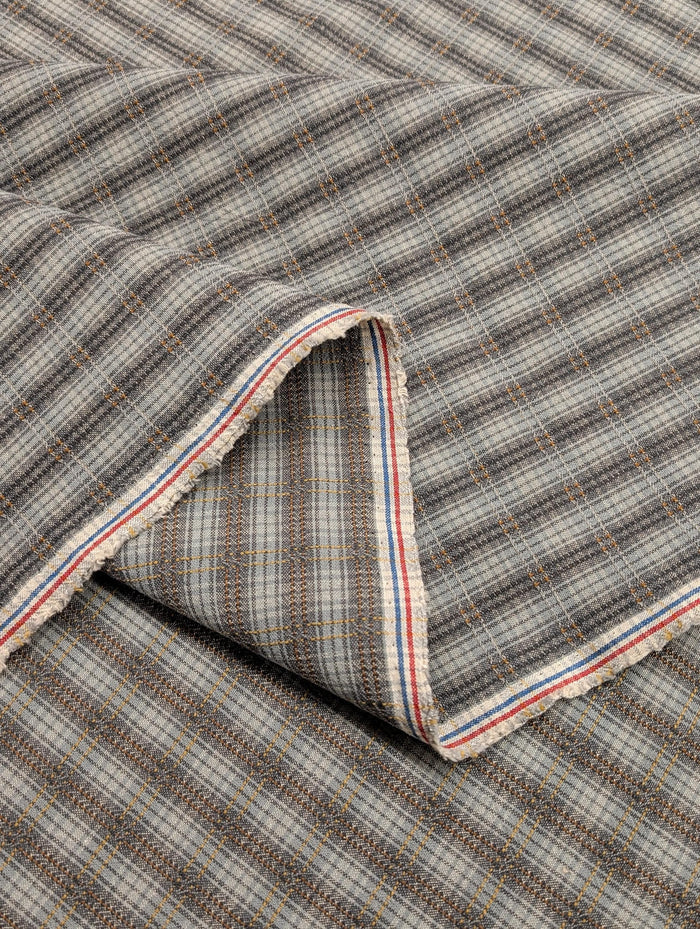 Textile Pantry - Junko Matsuda Yarn Dyed Plaid Cotton Fabric - Blue and Gray