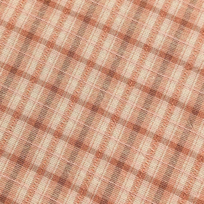 Textile Pantry - Junko Matsuda Yarn Dyed Plaid Cotton Fabric - Pink and Beige