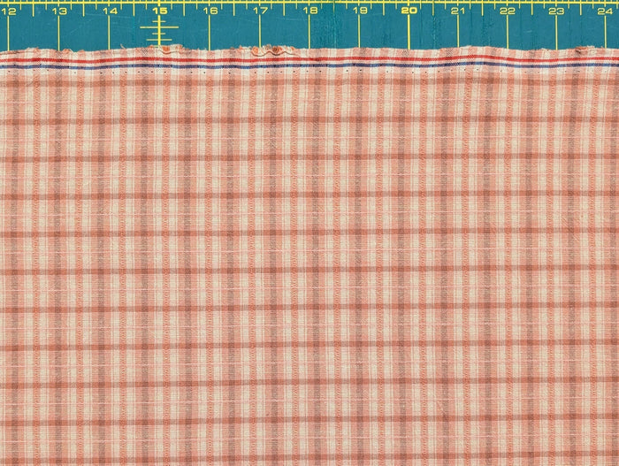 Textile Pantry - Junko Matsuda Yarn Dyed Plaid Cotton Fabric - Pink and Beige