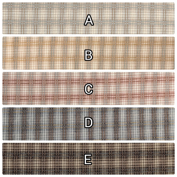 Textile Pantry - Junko Matsuda Yarn Dyed Plaid Cotton Fabric - White and Gray
