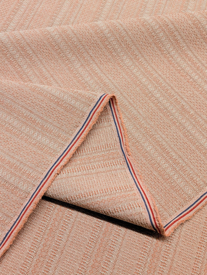 Textile Pantry - Junko Matsuda Yarn Dyed Textured Cotton Fabric - Coral