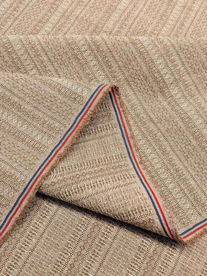 Textile Pantry - Junko Matsuda Yarn Dyed Textured Cotton Fabric - Pale Brown