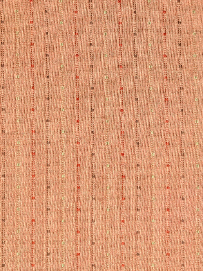 Textile Pantry - Lined Yarn Dyed Cotton Taupe Fabric - Pink
