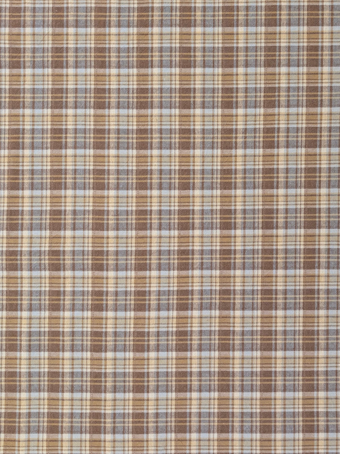 Textile Pantry - Madras Plaid Yarn Dyed Cotton Fabric - Brown & Yellow