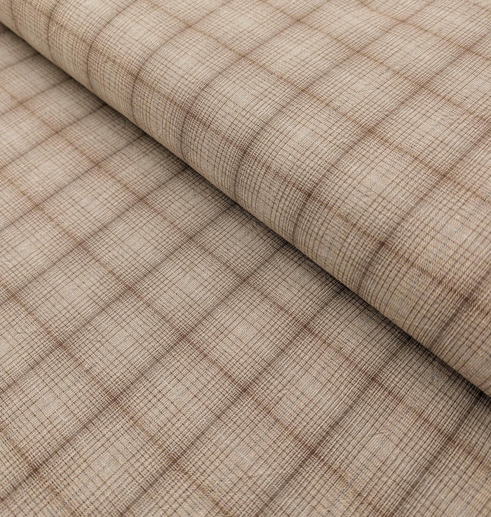 Junko Matsuda yarn dyed plaid Japanese cotton fabric Y25-0217 C light brown