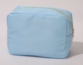 The Gianna nylon makeup bag — lifestyle shot shown in use
