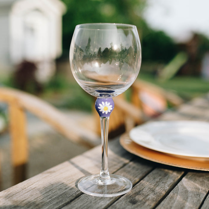 The Giving Glass Daisy wine glass — spring and birthday gift, portion donated to charity