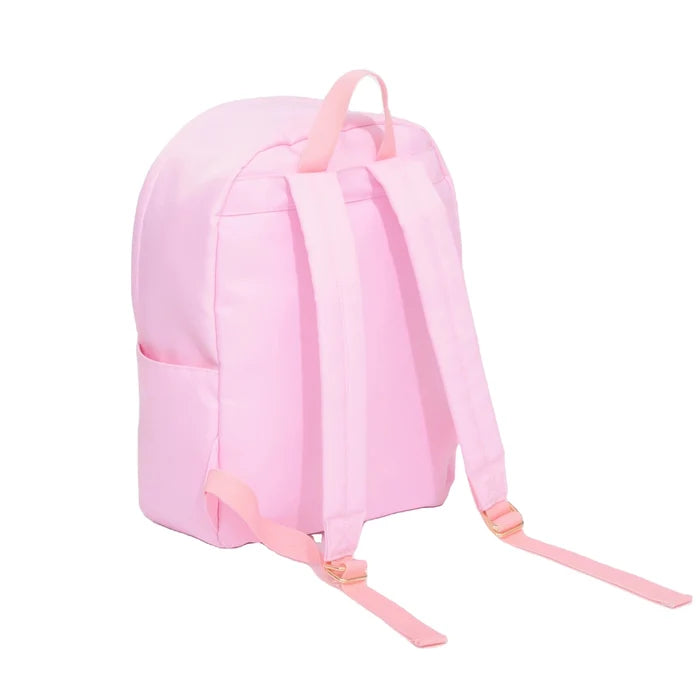 The Jules nylon backpack — shown open with compartments