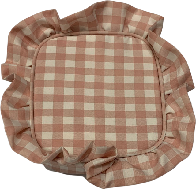 The Rachel ruffle gingham bag — shown from back angle