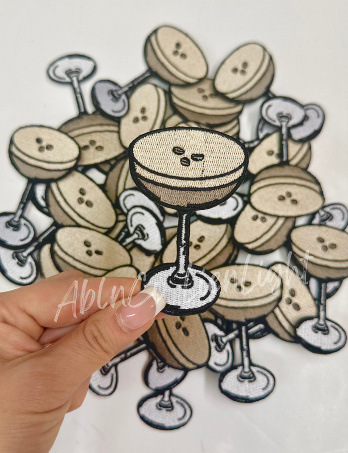 Trucker hat patches 3” espresso martini patch iron on