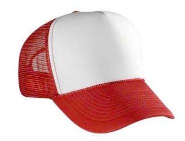 Personalized trucker hat — shown being worn