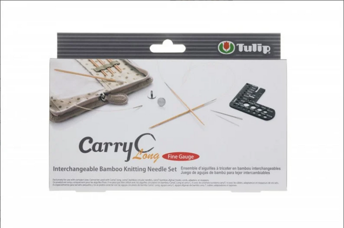 Tulip - CarryC Long Fine Gauge Interchangeable Knitting Needle Set with Case - Bamboo