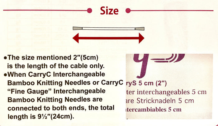 Tulip - CarryS Cables for Interchangeable Knitting Needle Set - Bamboo