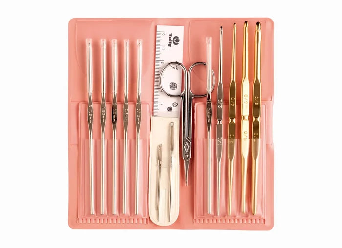Tulip - Classic 15-pc Crochet Hooks Set - Pink