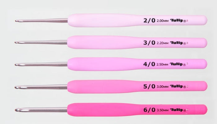 Tulip - Small Hooks Set "Etimo" Rose Cushion Grip Crochet Hooks - Pink