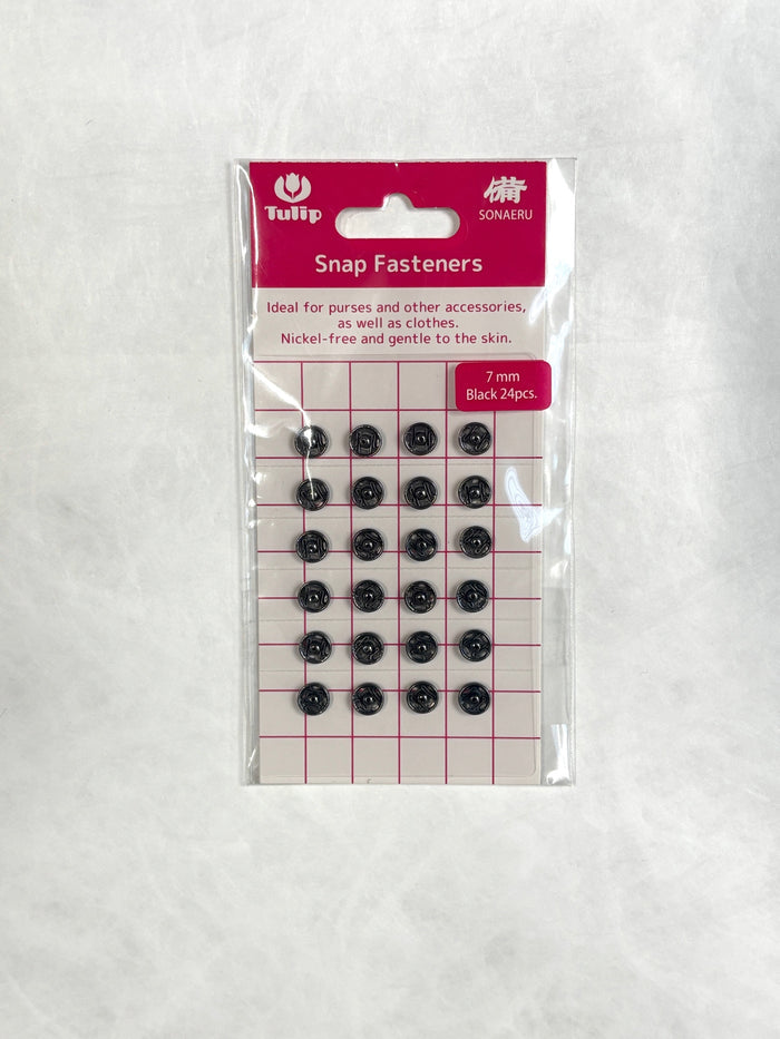 Tulip - "Sonaeru 備" Snap Fasteners Various Sizes 7mm to 21mm - Black