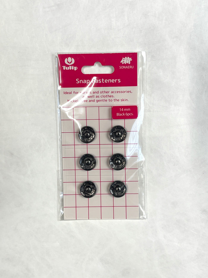 Tulip - "Sonaeru 備" Snap Fasteners Various Sizes 7mm to 21mm - Black