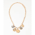 Two Tone Coin Charm Necklace