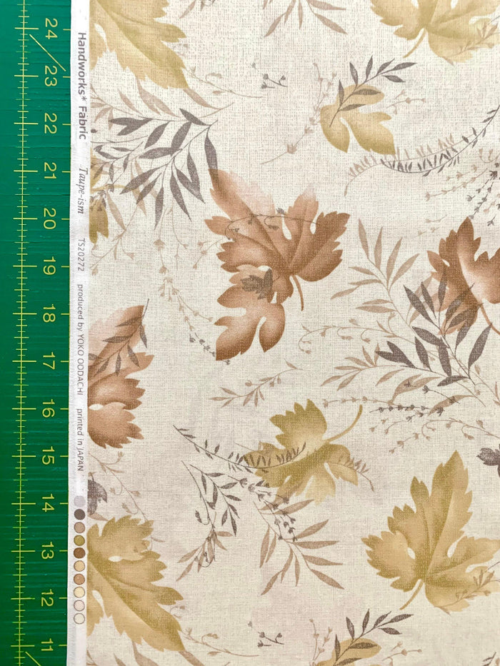 Vancet - Autumn Leaf Taupe-Ism Printed Cotton Taupe - Beige