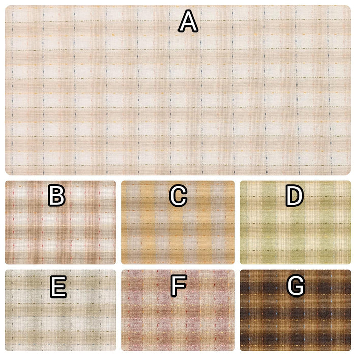 NEW Dotted textured gingham Japanese yarn dyed cotton taupe fabric SY10633S B tan