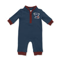 Varsity French Terry Zip Neck Romper