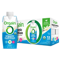 Single and case of Vegan Organic Nutrition Shake vanilla bean Flavor in the 12 Shakes Size