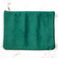 Velvet Cosmetic Bag   Dark Green   9x6.5