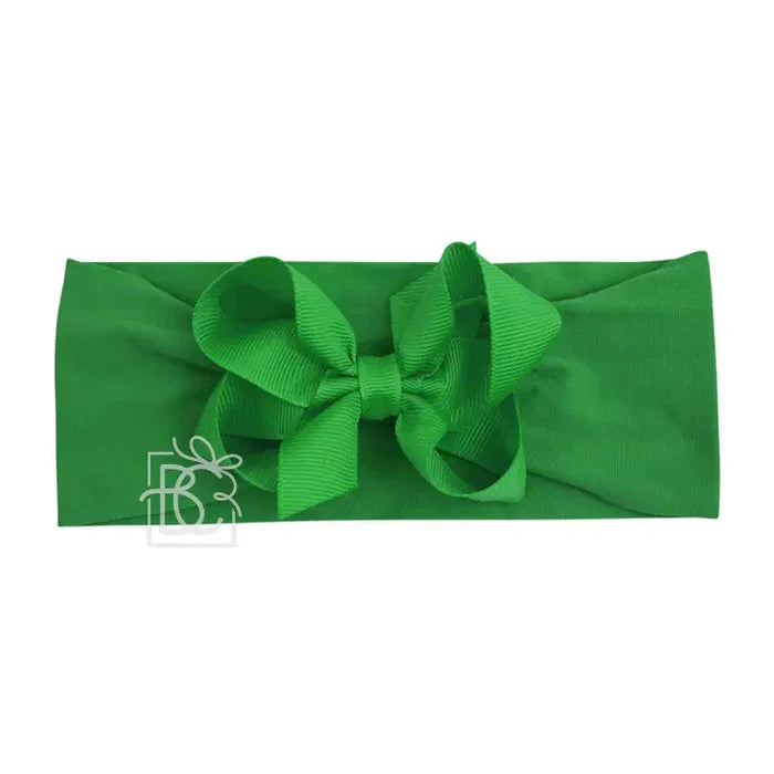 Wide Pantyhose Headband W/Classic Grosgrain Bow