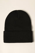 Winter solid color cuff knitted beanie hat — cozy winter accessory, gift for her