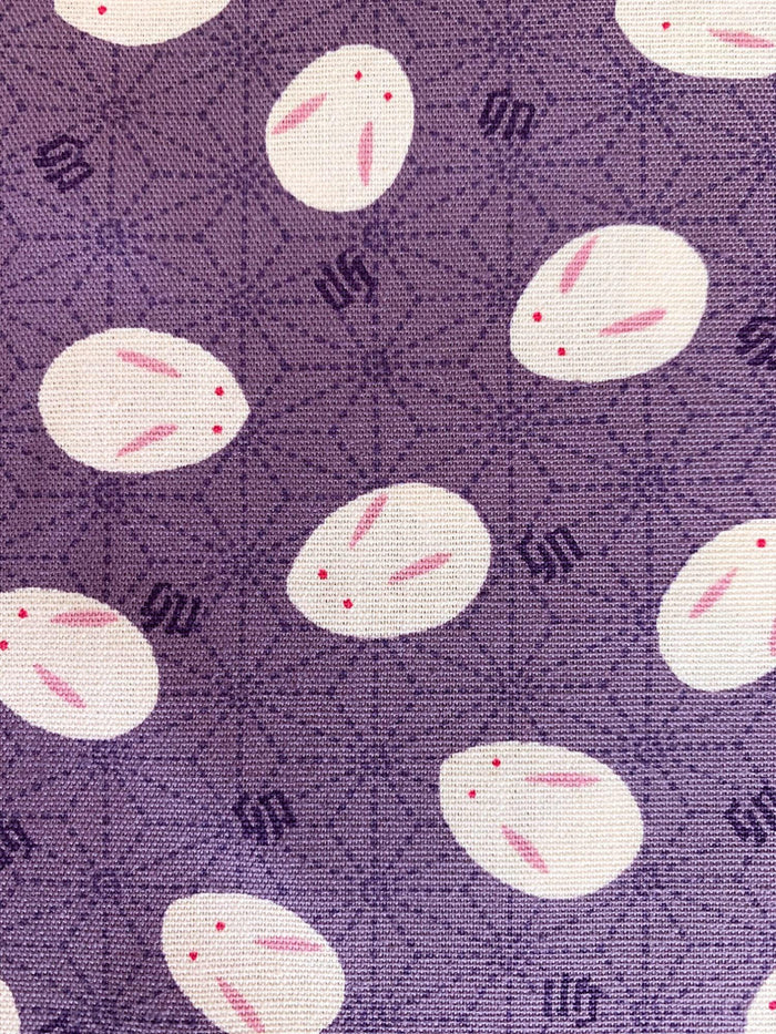 Yamaoka - Slipper Bunnies Cotton Fabric - Lavender Purple