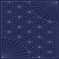 Yokota - Asanoha and Sensu Cotton Sashiko Fukin Sampler Cloth - Navy