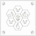 Yokota - Bunny Blocks Cotton Sashiko Fukin Sampler Cloth - White