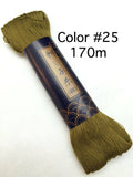 Yokota - Cotton Sashiko Thread 170m Skein - #25 Olive Green