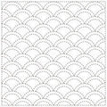 Yokota - Seigaiha Waves Cotton Sashiko Fukin Sampler Cloth - White