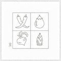 Yokota - Veggies Cotton Sashiko Fukin Sampler Cloth - White